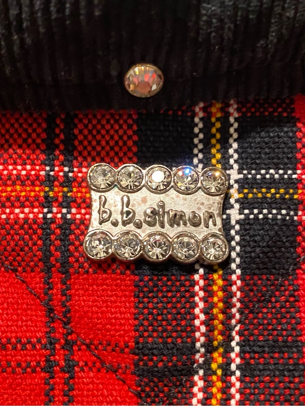 Supreme b. b. Simon Red Black Plaid Studded Quilted Jacket - Picture 11 of 15